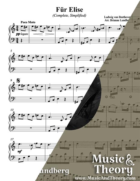 Fur Elise Easy Piano Sheet Music Musicandtheory Com