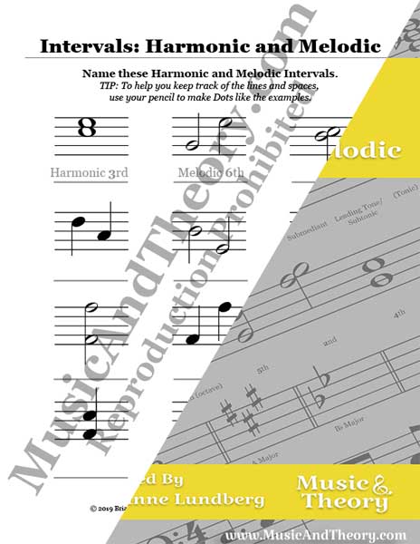 Harmonic & Melodic Intervals: Theory Worksheets | MusicAndTheory.com